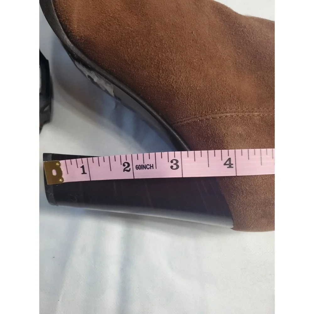 Sergio Rossi Size UK 39.5 Brown Over Knee Pull On Boots Suede Made In Italy‎
